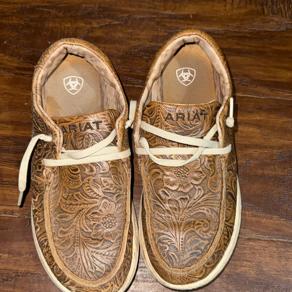 Ariat Brown Embossed Leather Shoes